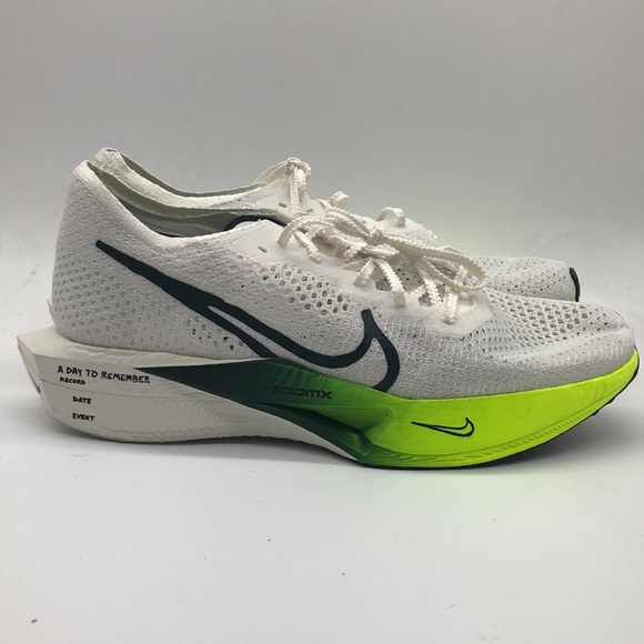 Mens Nike ZoomX Vaporfly Next% FK White/Green FZ4017-100 *Tried on * Sz 11 - Picture 2 of 12